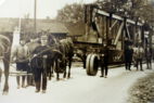 Neubau der Allerbrücke 1931. Durchfahrt des 4. Hauptträgers durch Offensen